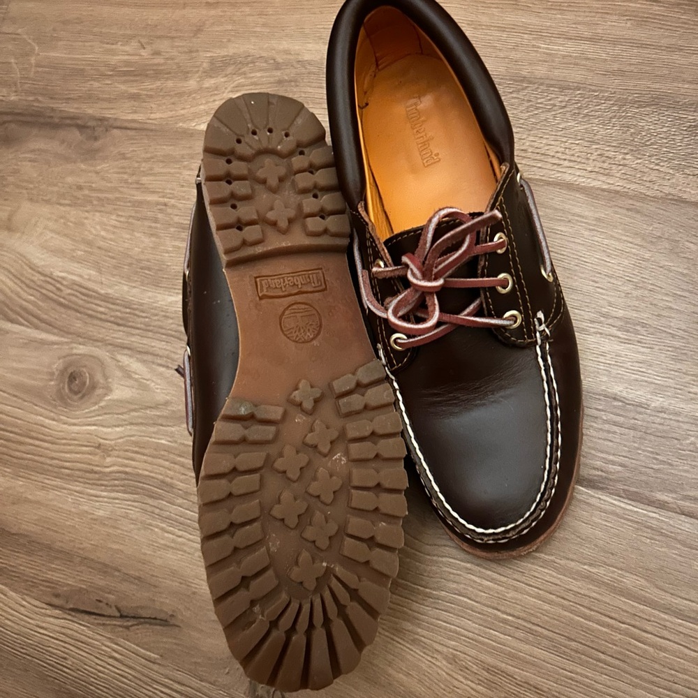 Timberland Women’s Dark Brown Leather Boat Shoes - Picture 3 of 4
